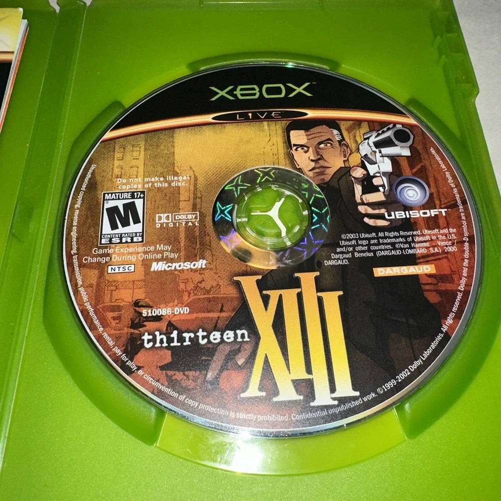 XIII 13 Thirteen (Xbox, 2003) Complete CIB W/ Registration Card